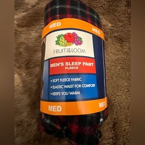 Fruit of the Loom Red and Black Fleece Pants